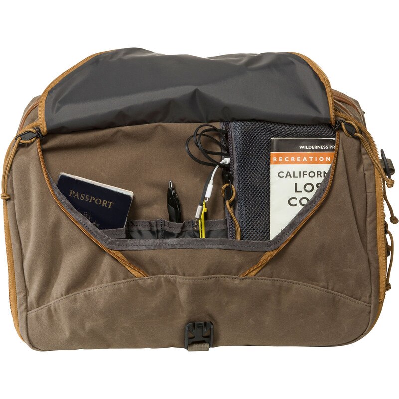3 Way Expandable Briefcase - Wood Waxed (Head On, Open)